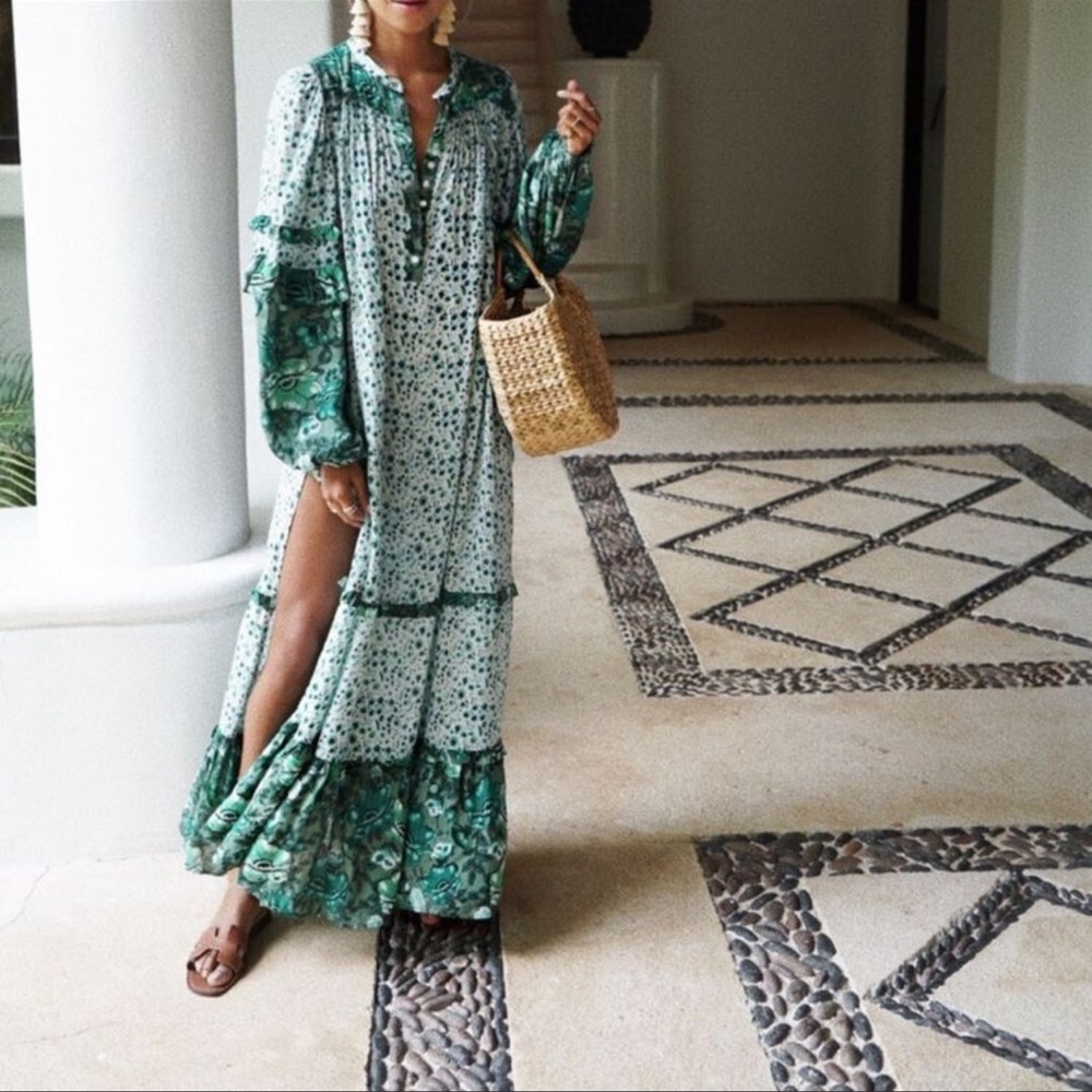 💚 NWT 💚 Spell Winona Boho Maxi Dress in Ivy Sz XS ✨Vintage Collection✨ Unreal